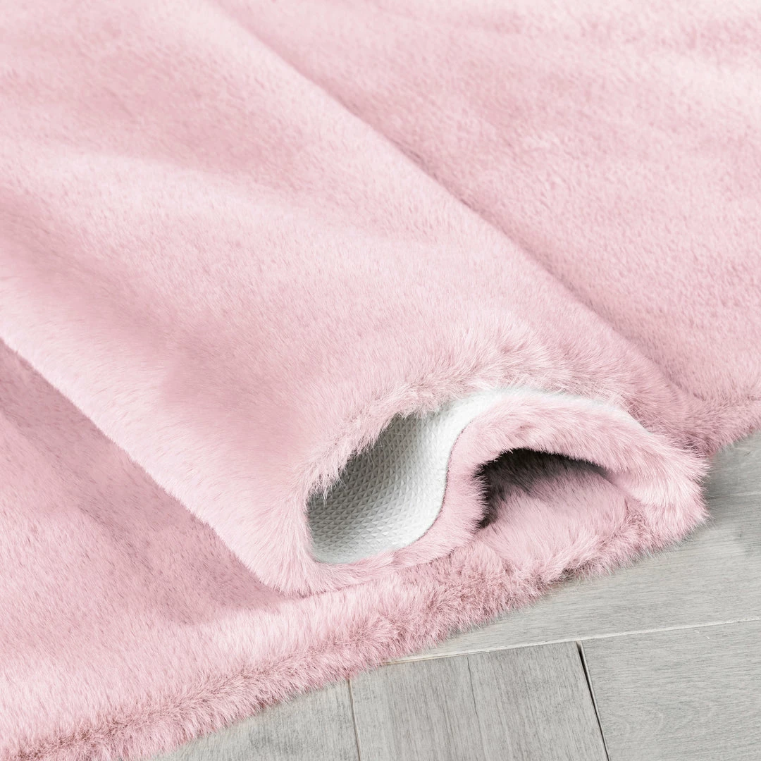 Well Woven Crest Modern Glam Faux Fur Plush Light Pink Shag Rug 4 Well Woven Crest Modern Glam Faux Fur Plush Light Pink Shag Rug