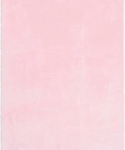 Well Woven Crest Modern Glam Faux Fur Plush Light Pink Shag Rug