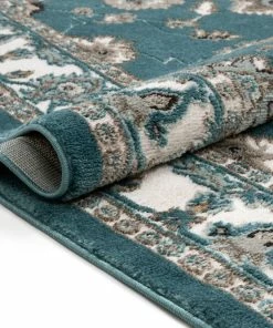 Well Woven Oriental & Persian Celia Traditional Persian Oriental Blue High-Low Rug