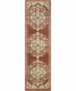 Well Woven Oriental & Persian Iris Traditional Oriental Floral Brick High-Low Rug