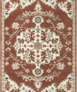 Well Woven Oriental & Persian Iris Traditional Oriental Floral Brick High-Low Rug