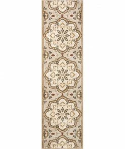 Well Woven Dorit Traditional Mandala Beige High-Low Rug 3'x5'