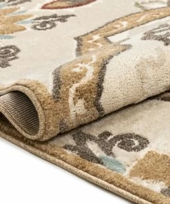 Well Woven Dorit Traditional Mandala Beige High-Low Rug 3'x5'