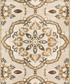 Well Woven Dorit Traditional Mandala Beige High-Low Rug 3'x5'