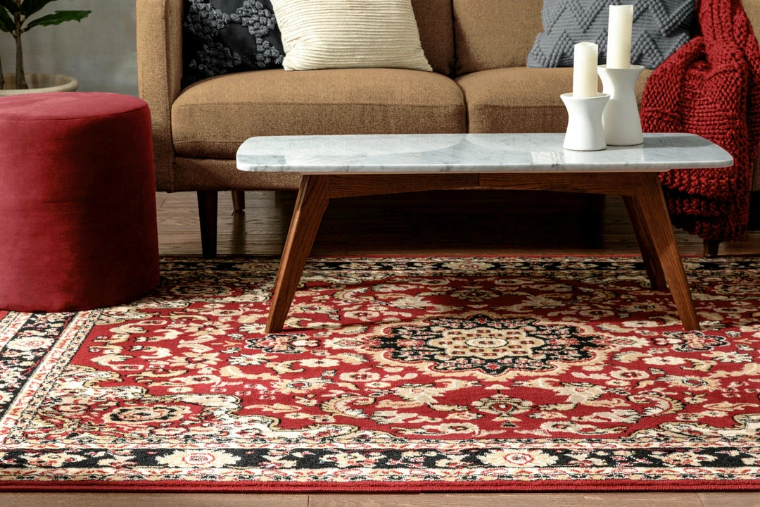 Well Woven Nima Traditional Medallion Persian Red Rug 9 Well Woven Nima Traditional Medallion Persian Red Rug