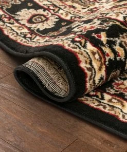 Well Woven Nima Traditional Medallion Persian Black Rug Oriental & Persian