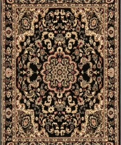 Well Woven Nima Traditional Medallion Persian Black Rug Oriental & Persian
