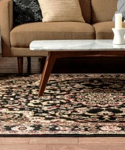 Well Woven Nima Traditional Medallion Persian Black Rug Oriental & Persian