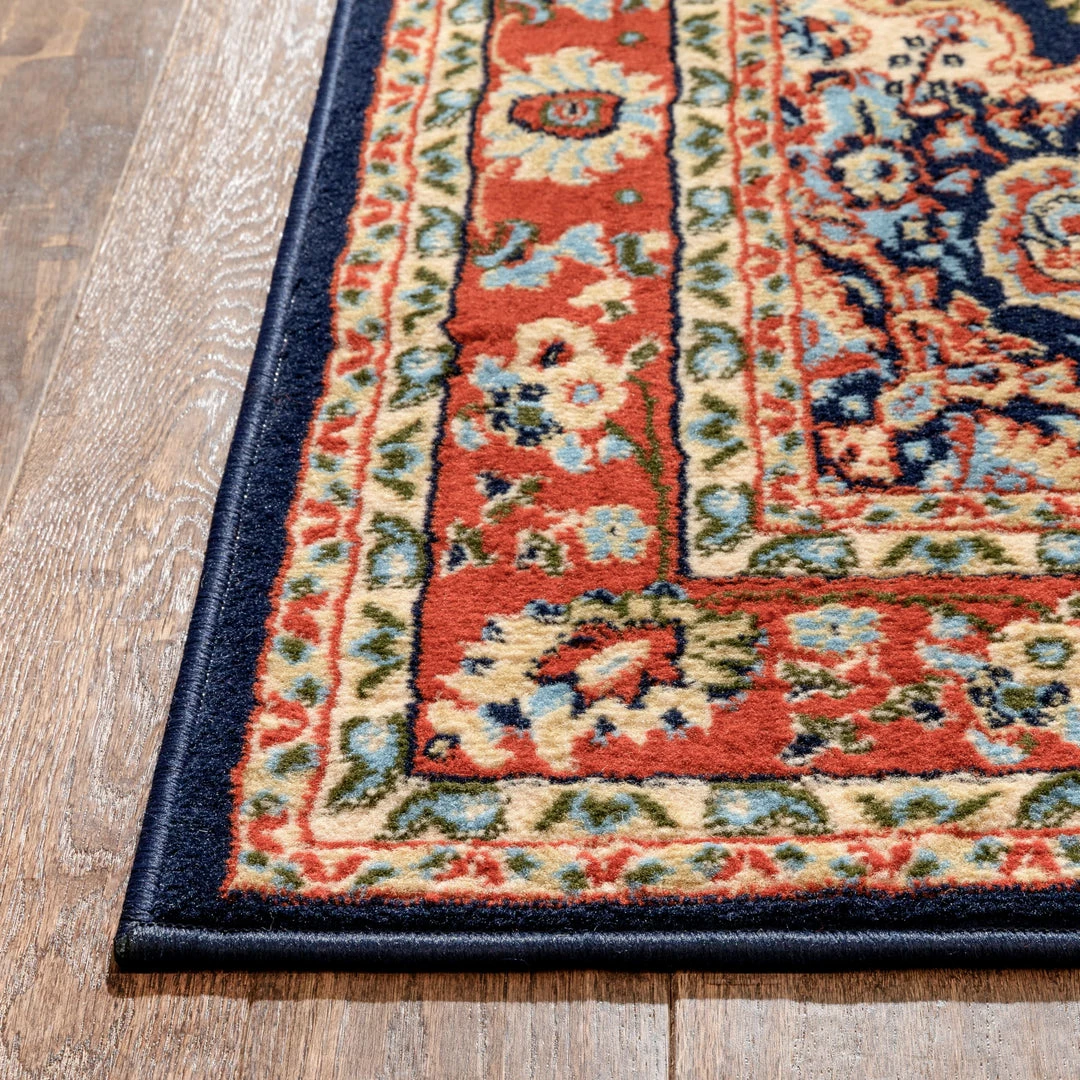 Well Woven Nima Traditional Medallion Persian Navy Rug Oriental & Persian 8 Well Woven Nima Traditional Medallion Persian Navy Rug Oriental & Persian