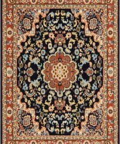 Well Woven Nima Traditional Medallion Persian Navy Rug Oriental & Persian