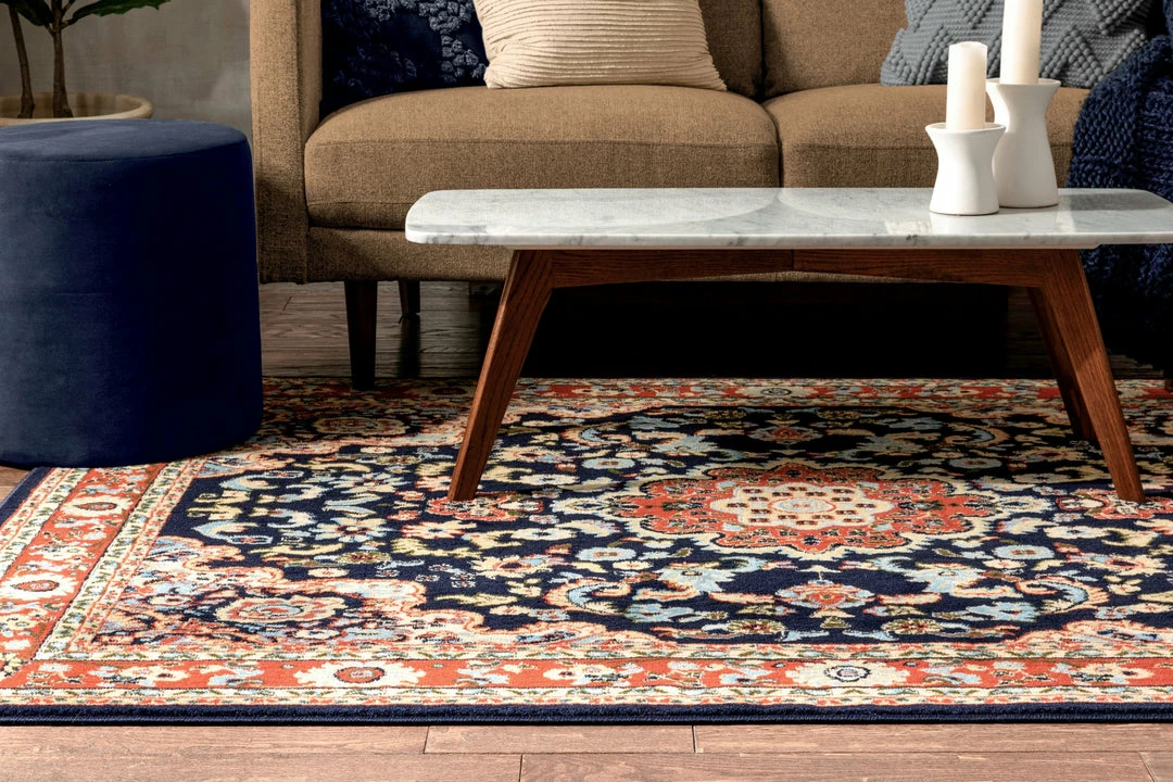 Well Woven Nima Traditional Medallion Persian Navy Rug Oriental & Persian 9 Well Woven Nima Traditional Medallion Persian Navy Rug Oriental & Persian