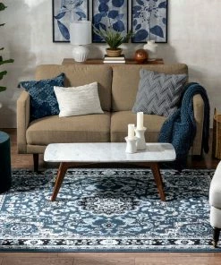 Well Woven Nima Traditional Medallion Persian Blue Rug Oriental & Persian