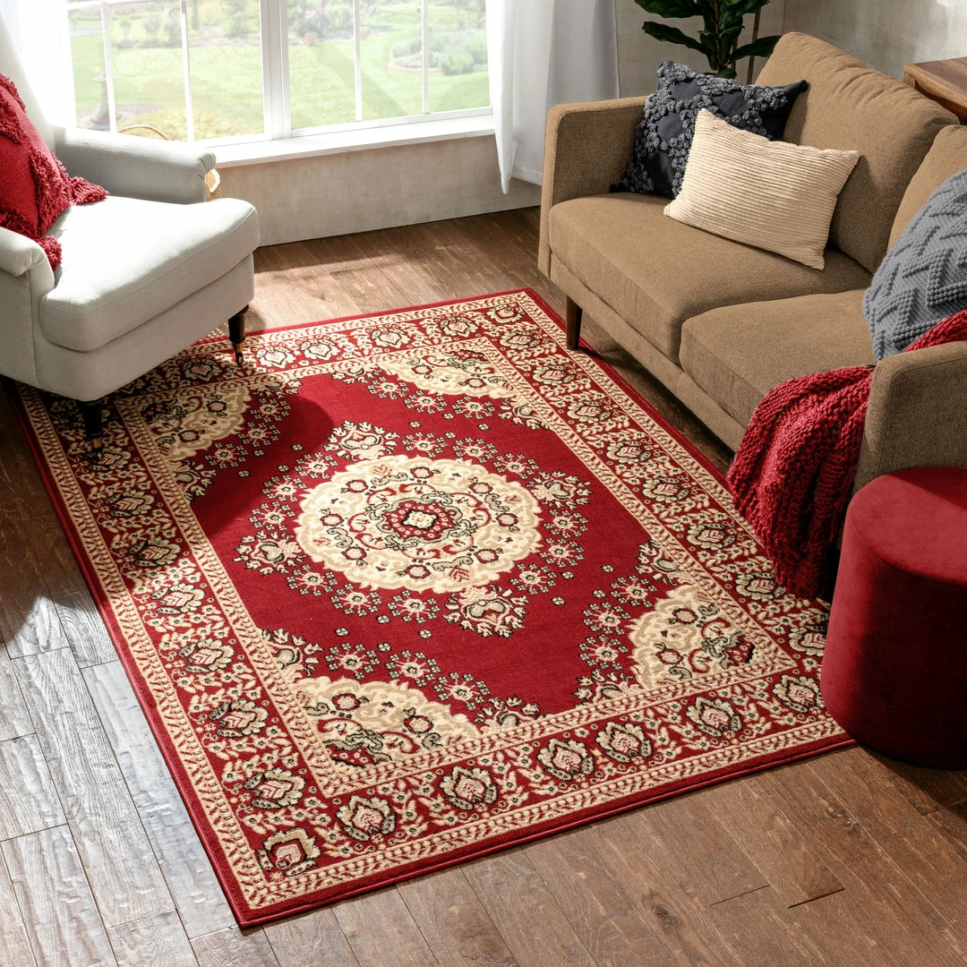Well Woven Malika Traditional Medallion Persian Floral Red Rug 6 Well Woven Malika Traditional Medallion Persian Floral Red Rug