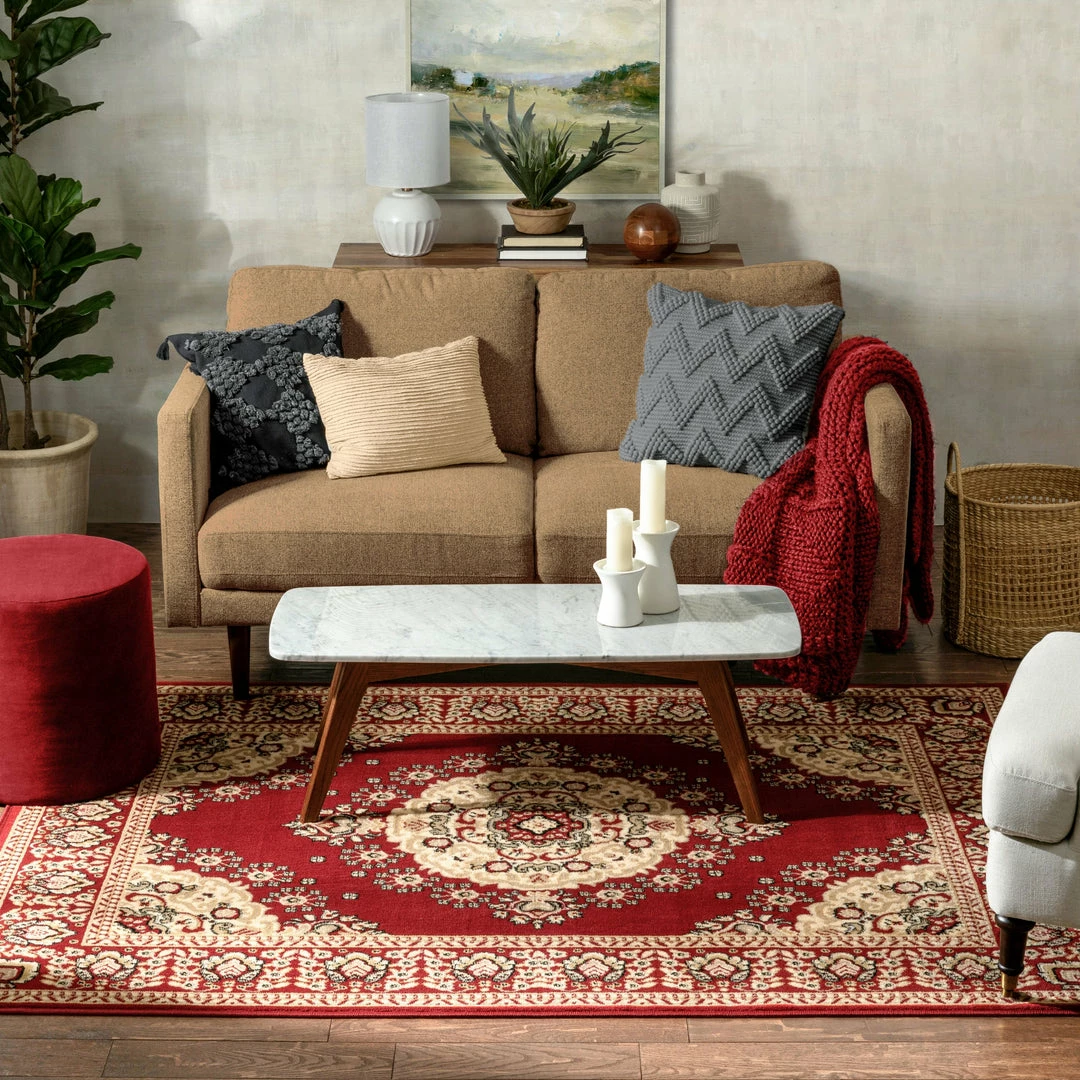 Well Woven Malika Traditional Medallion Persian Floral Red Rug 5 Well Woven Malika Traditional Medallion Persian Floral Red Rug