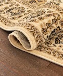 Well Woven Oriental & Persian Malika Traditional Medallion Persian Floral Ivory Rug