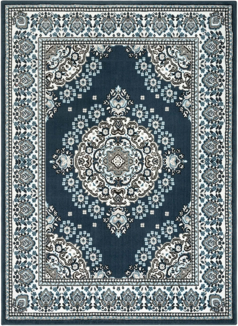 Well Woven Malika Traditional Medallion Persian Floral Dark Blue Rug Oriental & Persian 2 Well Woven Malika Traditional Medallion Persian Floral Dark Blue Rug Oriental & Persian