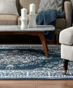Well Woven Malika Traditional Medallion Persian Floral Dark Blue Rug Oriental & Persian 16 Well Woven Malika Traditional Medallion Persian Floral Dark Blue Rug Oriental & Persian