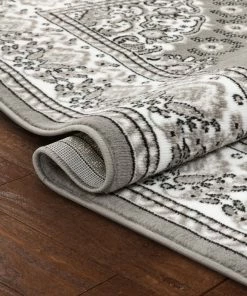 Well Woven Malika Traditional Medallion Persian Floral Grey Rug