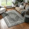 Well Woven Malika Traditional Medallion Persian Floral Grey Rug