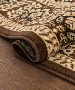 Well Woven Oriental & Persian Malika Traditional Medallion Persian Floral Brown Rug