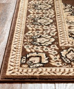 Well Woven Oriental & Persian Malika Traditional Medallion Persian Floral Brown Rug
