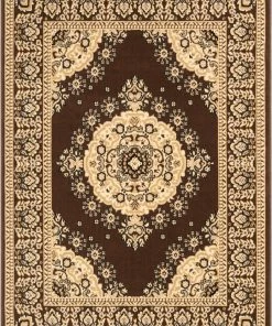 Well Woven Oriental & Persian Malika Traditional Medallion Persian Floral Brown Rug
