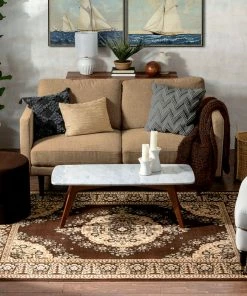 Well Woven Oriental & Persian Malika Traditional Medallion Persian Floral Brown Rug