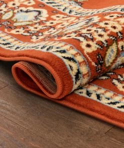 Well Woven Oriental & Persian Malika Traditional Medallion Persian Floral Terracotta Rug