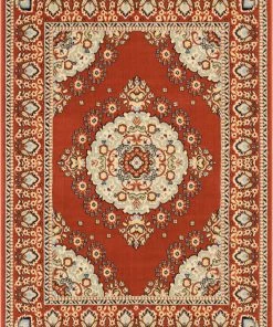 Well Woven Oriental & Persian Malika Traditional Medallion Persian Floral Terracotta Rug