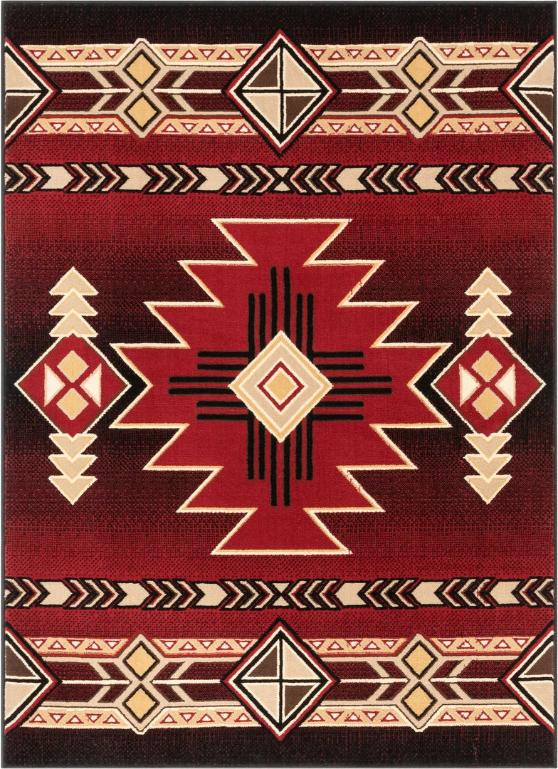 Well Woven Global Dakota Tribal Aztec Southwestern Red Rug 2 Well Woven Global Dakota Tribal Aztec Southwestern Red Rug