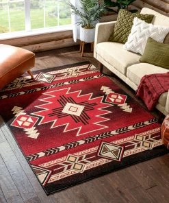 Well Woven Global Dakota Tribal Aztec Southwestern Red Rug 14 Well Woven Global Dakota Tribal Aztec Southwestern Red Rug