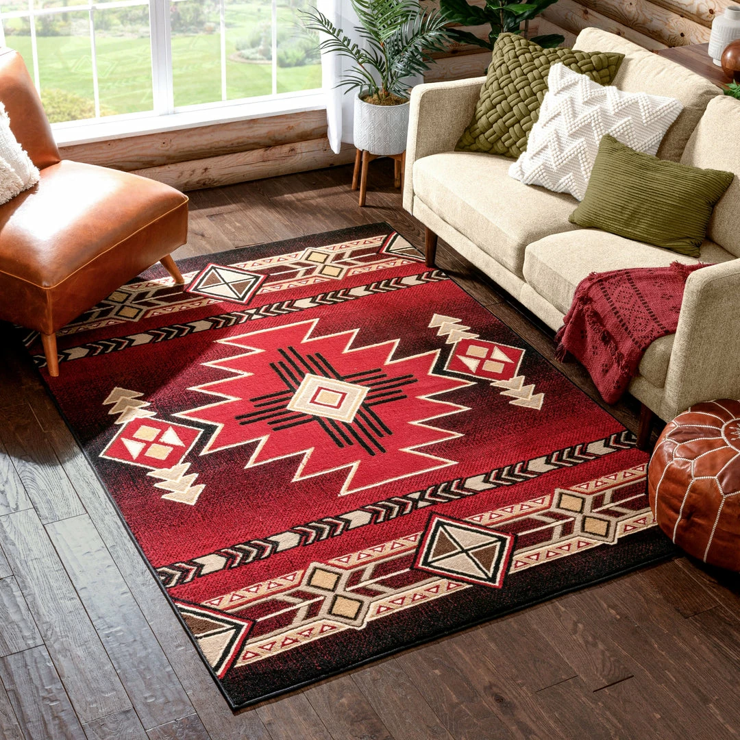 Well Woven Global Dakota Tribal Aztec Southwestern Red Rug 6 Well Woven Global Dakota Tribal Aztec Southwestern Red Rug