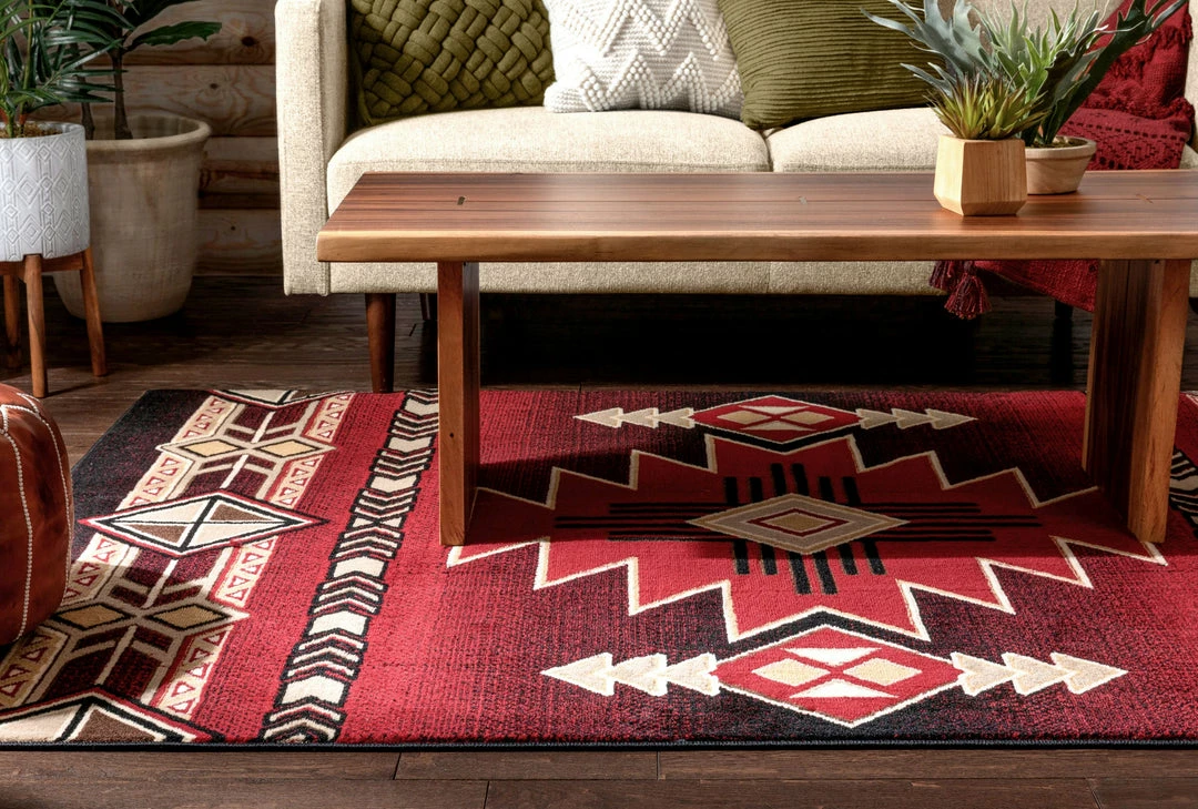 Well Woven Global Dakota Tribal Aztec Southwestern Red Rug 9 Well Woven Global Dakota Tribal Aztec Southwestern Red Rug