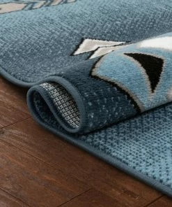 Well Woven Global Dakota Tribal Aztec Southwestern Blue Rug