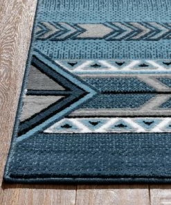 Well Woven Global Dakota Tribal Aztec Southwestern Blue Rug