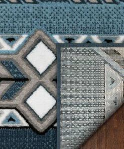 Well Woven Global Dakota Tribal Aztec Southwestern Blue Rug