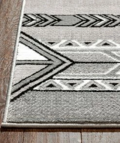 Well Woven Global Dakota Tribal Aztec Southwestern Grey Rug