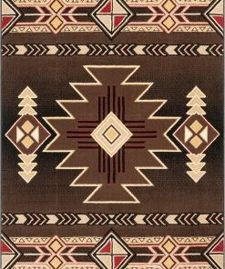 Well Woven Dakota Tribal Aztec Southwestern Brown Rug