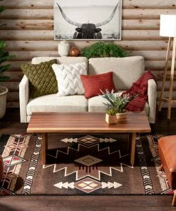 Well Woven Dakota Tribal Aztec Southwestern Brown Rug