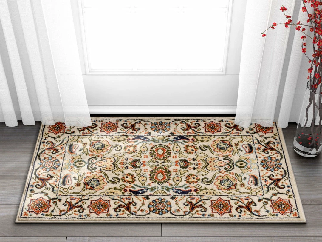 Well Woven Oriental & Persian Tabriz Traditional Ivory Rug 4 Well Woven Oriental & Persian Tabriz Traditional Ivory Rug
