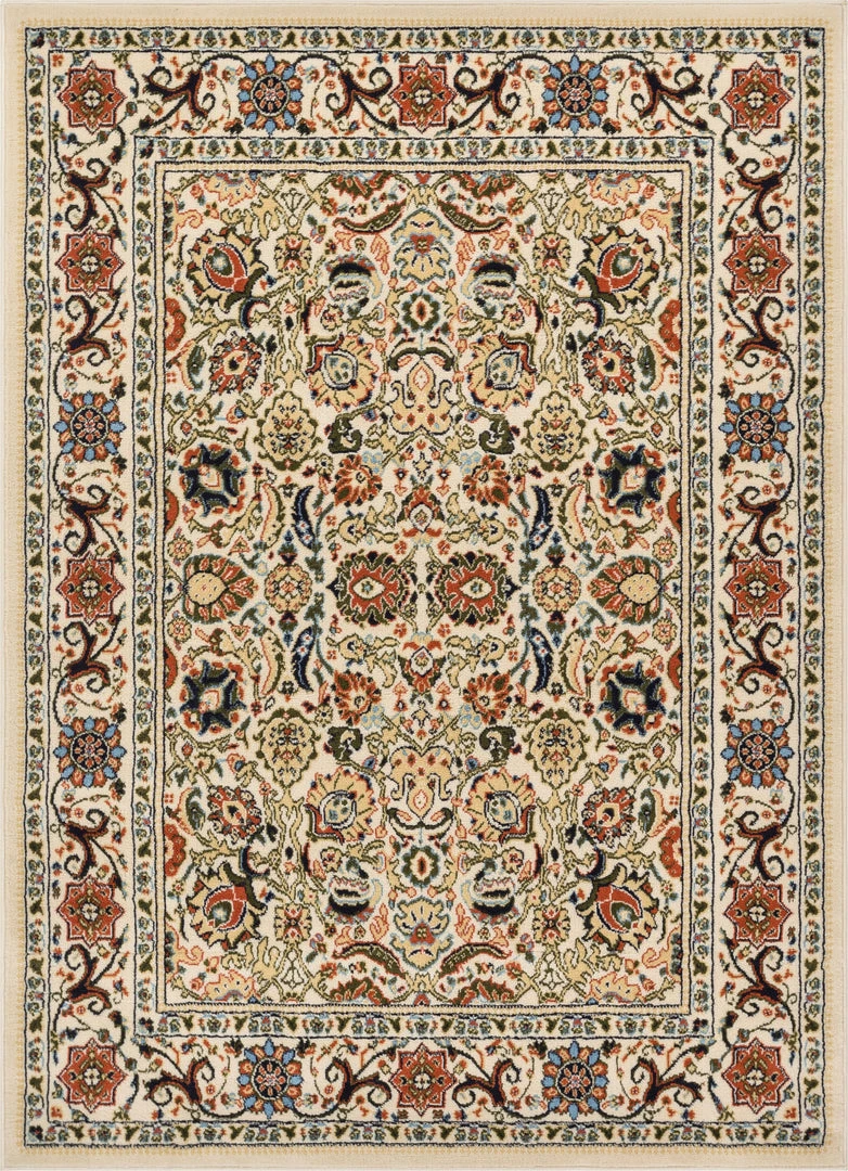 Well Woven Oriental & Persian Tabriz Traditional Ivory Rug 1 Well Woven Oriental & Persian Tabriz Traditional Ivory Rug