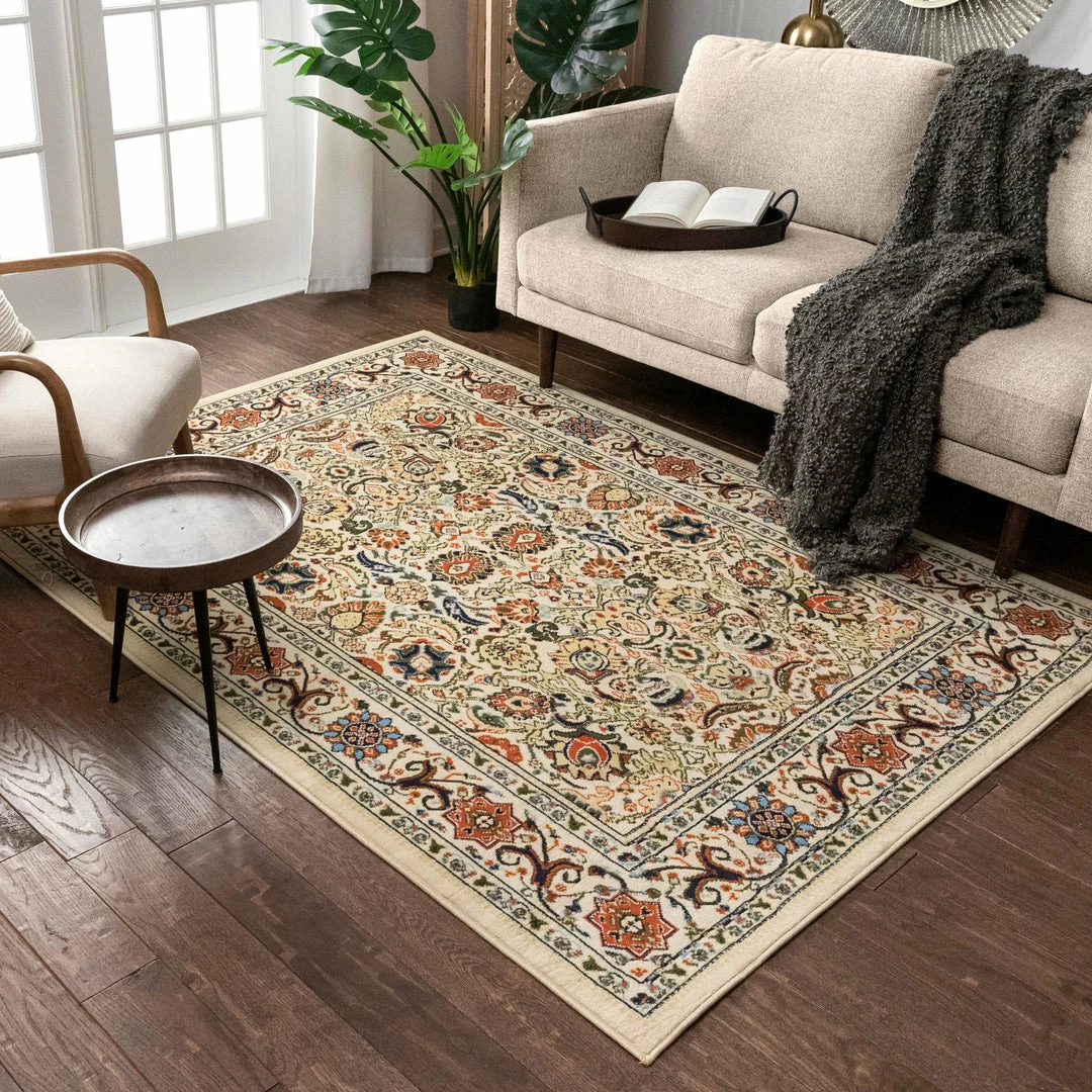 Well Woven Oriental & Persian Tabriz Traditional Ivory Rug 8 Well Woven Oriental & Persian Tabriz Traditional Ivory Rug