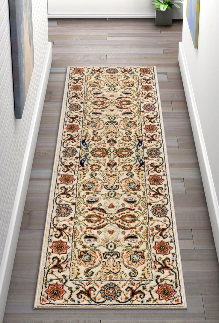 Well Woven Oriental & Persian Tabriz Traditional Ivory Rug 5 Well Woven Oriental & Persian Tabriz Traditional Ivory Rug