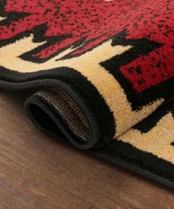 Well Woven Global Cheyenne Tribal Geometric Medallion Red Rug