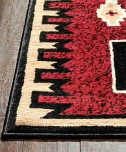 Well Woven Global Cheyenne Tribal Geometric Medallion Red Rug