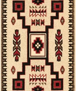 Well Woven Global Cheyenne Tribal Geometric Medallion Ivory Rug