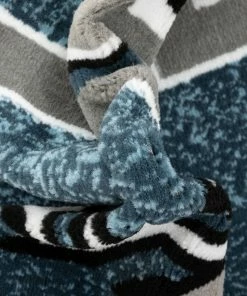 Well Woven Global Cheyenne Tribal Geometric Medallion Blue Rug