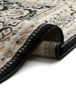 Well Woven Tabriz Black Traditional Rug Oriental & Persian 17 Well Woven Tabriz Black Traditional Rug Oriental & Persian