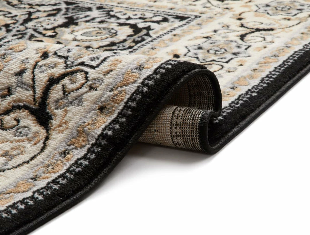 Well Woven Tabriz Black Traditional Rug Oriental & Persian 9 Well Woven Tabriz Black Traditional Rug Oriental & Persian