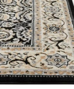 Well Woven Tabriz Black Traditional Rug Oriental & Persian 11 Well Woven Tabriz Black Traditional Rug Oriental & Persian